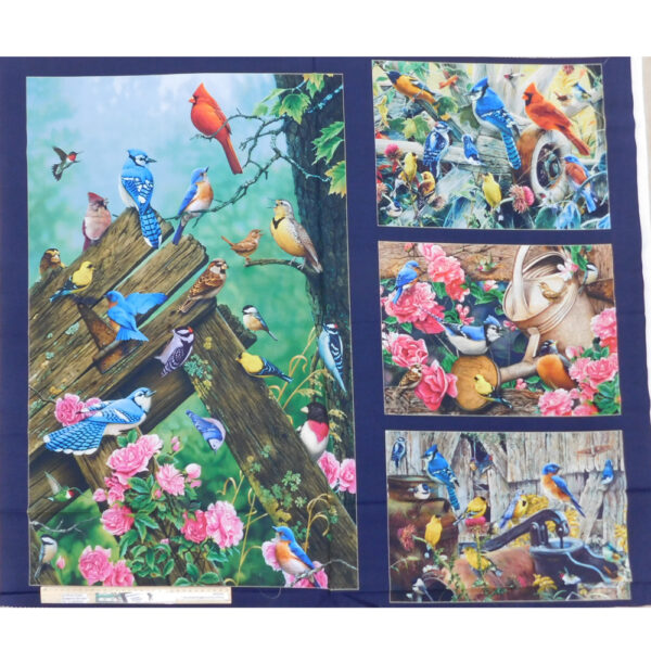 Patchwork Quilting Sewing Fabric SONGBIRDS Panel 94x110cm
