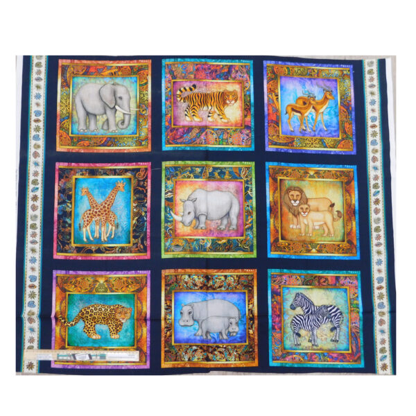 Patchwork Quilting Sewing Fabric AFRICAN SERENGETI Panel 90x110cm
