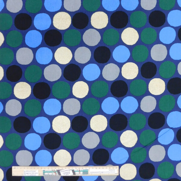 Quilting Sewing Fabric LARGE SPOTS BLUE Allover Material 50x55cm FQ