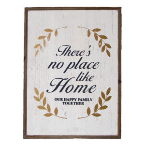Country Wooden Printed Sign NO PLACE LIKE HOME Happy Family