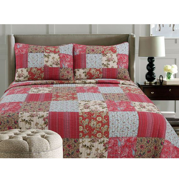 French Country Patchwork Bed Quilt COPPER CREEK KING Coverlet