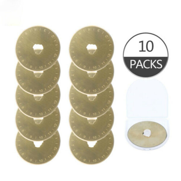 Sew Better Titanium Gold Set 10 Rotary Cutting Blades 45mm Fits All Brands