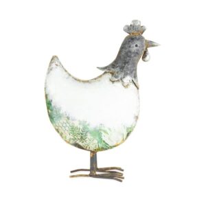 Farmhouse Metal Painted Chicken Suitable for Garden or Verandah
