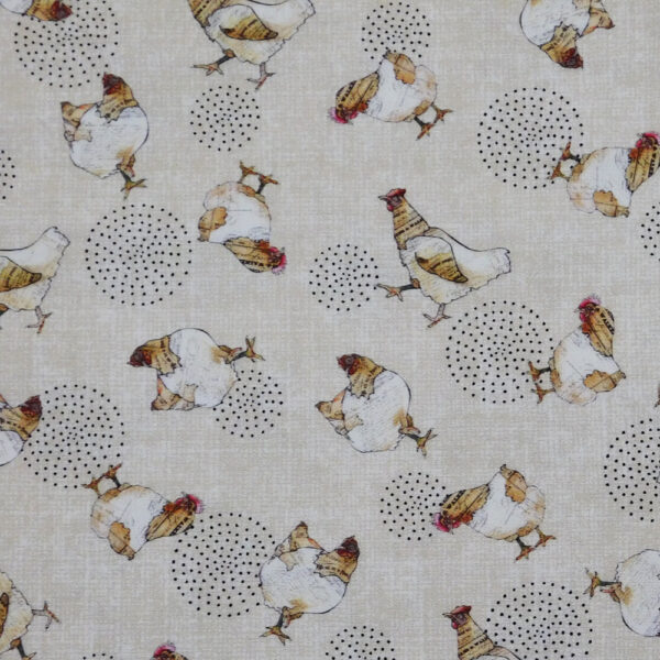 Quilting Sewing Fabric FARM LIFE CHICKENS Material 50x55cm FQ
