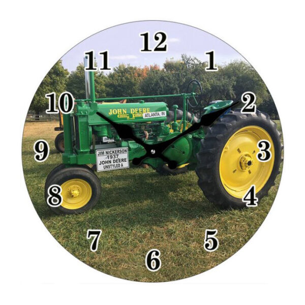 Clock French Country Wall 30cm JOHN DEERE TRACTOR Glass