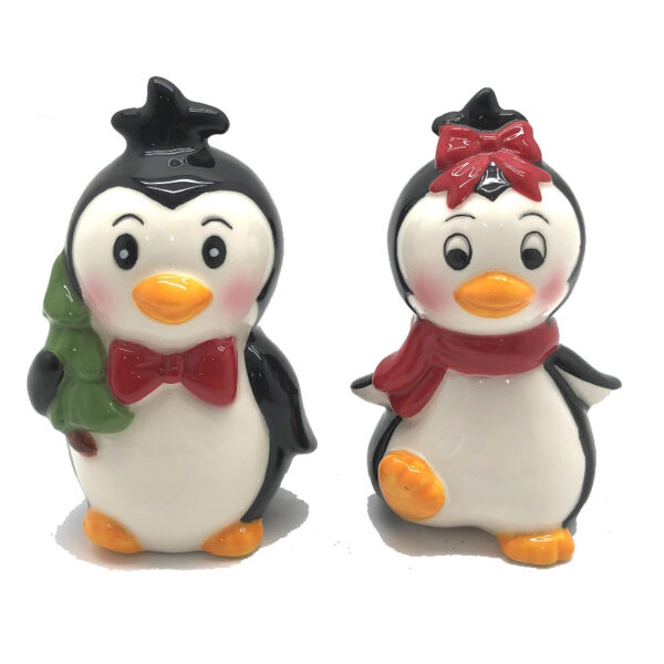 French Country Novelty Christmas PENGUINS Salt and Pepper Set