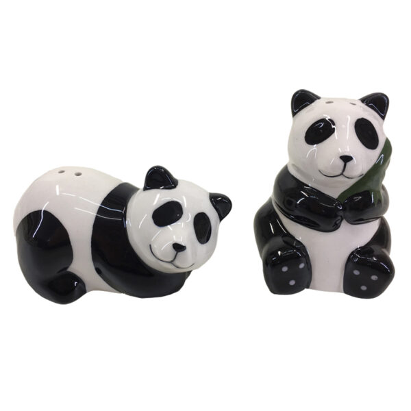 French Country Novelty Kitchen Dining PANDAS Salt and Pepper Set