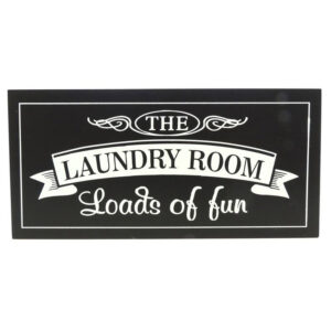 Country Wooden Printed Sign LAUNDRY LOADS OF FUN Plaque