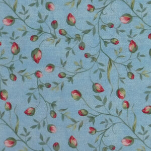 Patchwork Quilting Sewing Fabric Pink Rose Buds Blue 50x55cm FQ
