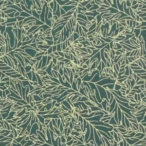 Patchwork Quilting Sewing Fabric Christmas Green Leaves 50x55cm FQ
