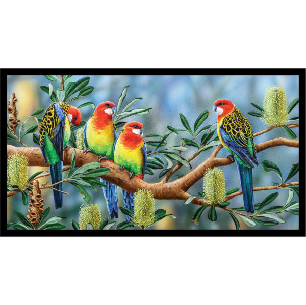 Patchwork Quilting Sewing Fabric Australian Rosellas Panel 59x110cm