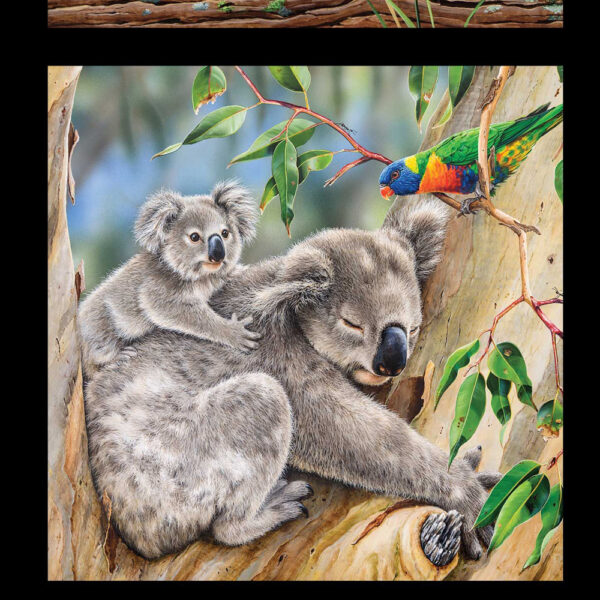 Patchwork Quilting Sewing Fabric Kangaroo Devil Koala Panel 40x110cm