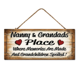 Country Metal Tin Sign Wall Art Nanny and Grandad Plaque