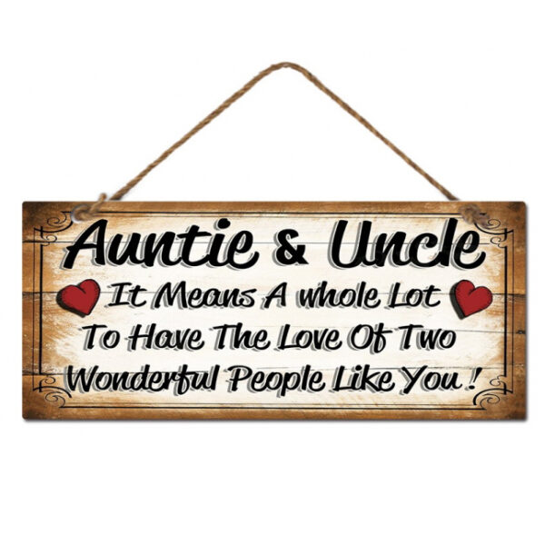 Country Metal Tin Sign Wall Art Auntie and Uncle Plaque