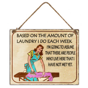 Country Metal Tin Sign Wall Art Laundry Each Week Plaque