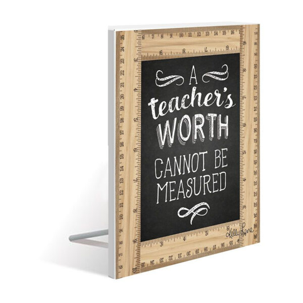 French Country Wooden Sign Teachers WORTH Standing Plaque