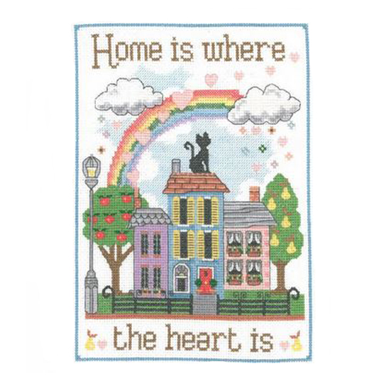 My Cross Stitch Kit Over the Rainbow Home Heart Is Counted X Stitch