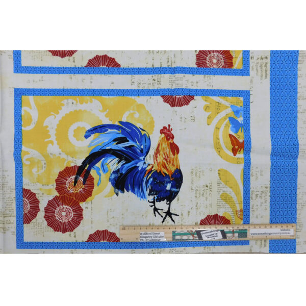Patchwork Quilting Sewing Fabric Rooster Placemat Panel 60x110cm