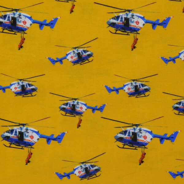 Quilting Patchwork Sewing Fabric Bush Fire Helicopters 50x55cm FQ Material