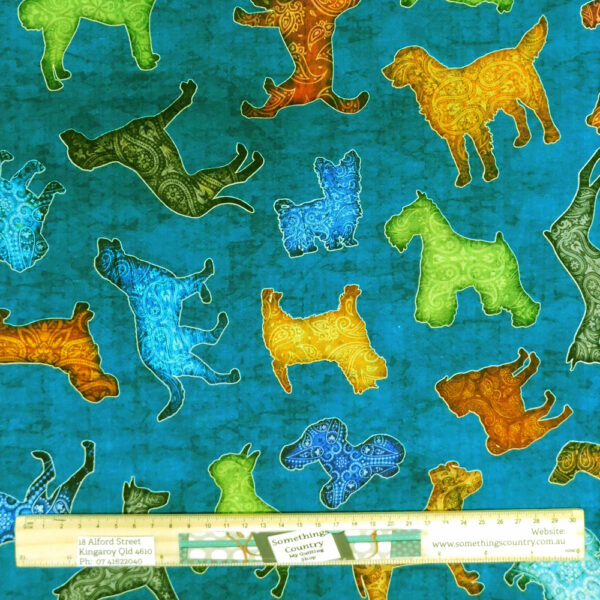 Quilting Patchwork Sewing Fabric Dans Dogs 50x55cm FQ Material