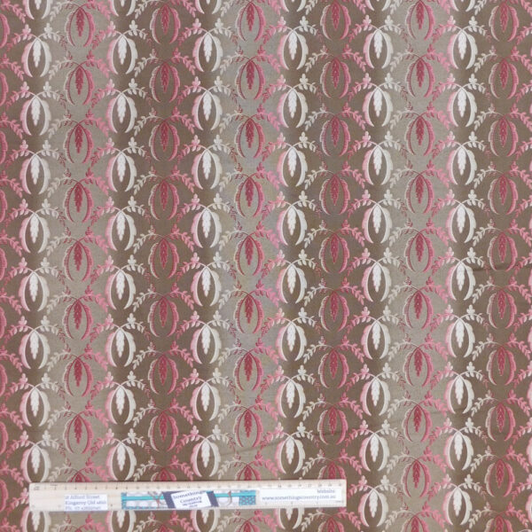 Quilting Patchwork Sewing Fabric Floral Pink on Brown 50x55cm FQ Material