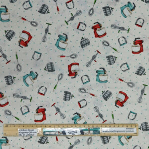 Quilting Patchwork Sewing Fabric Cooking Mixers 50x55cm FQ Material