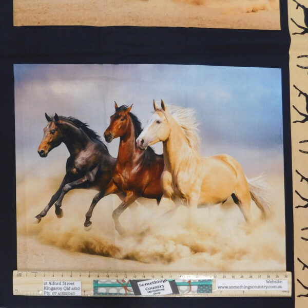 Patchwork Quilting Sewing Fabric Runaway Brumbies Panel 62x110cm