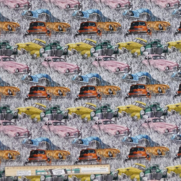 Quilting Patchwork Sewing Fabric Rustic Relics Cars 50x55cm FQ