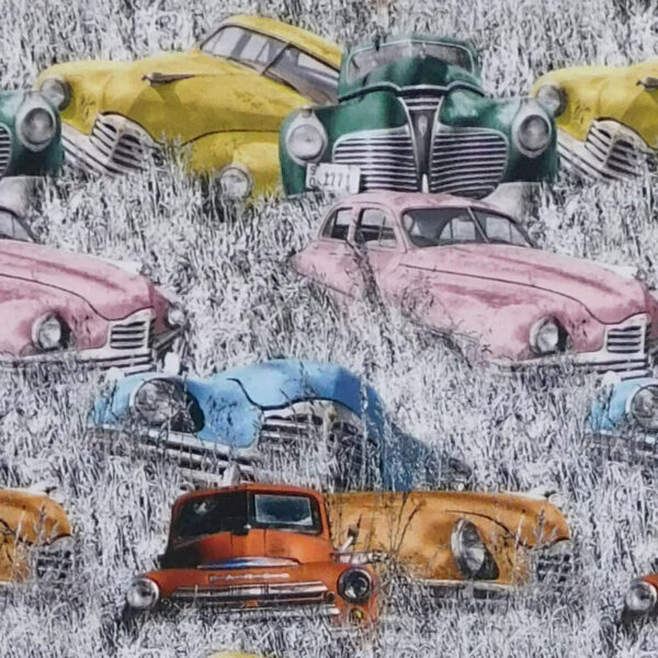 Quilting Patchwork Sewing Fabric Rustic Relics Cars 50x55cm FQ