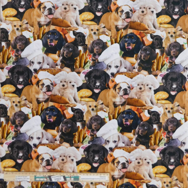 Quilting Patchwork Sewing Fabric Kitchen Dogs 50x55cm FQ Material