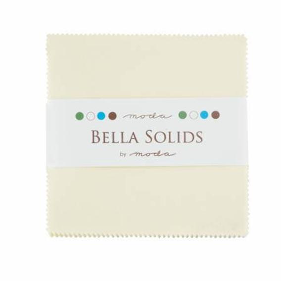 Moda Quilting Sewing Fabric Charm Pack Bella Snow Cream 5 Inch Squares