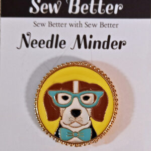 Sew Better Cross Stitch Sewing Needle Minder Keeper Yellow Dog