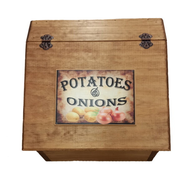 French Country Wooden Handmade Benchtop Potato and Onion Bin