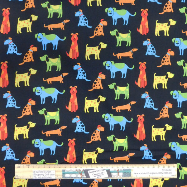 Quilting Patchwork Sewing Fabric Happy Paws Dogs Material 50x55cm FQ