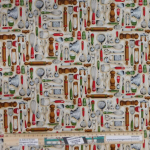 Quilting Patchwork Sewing Fabric Utensils Cooking Material 50x55cm FQ