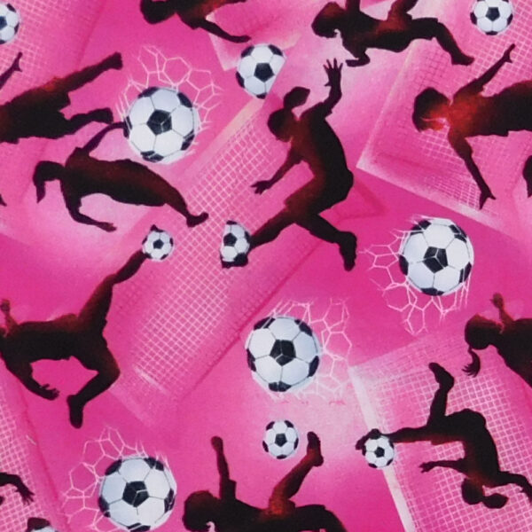 Quilting Patchwork Sewing Fabric Pink Soccer Football Material 50x55cm FQ