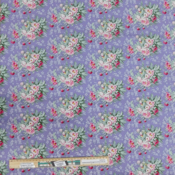 Quilting Patchwork Sewing Fabric TILDA Woodland Hazel Lavender 50x55cm FQ