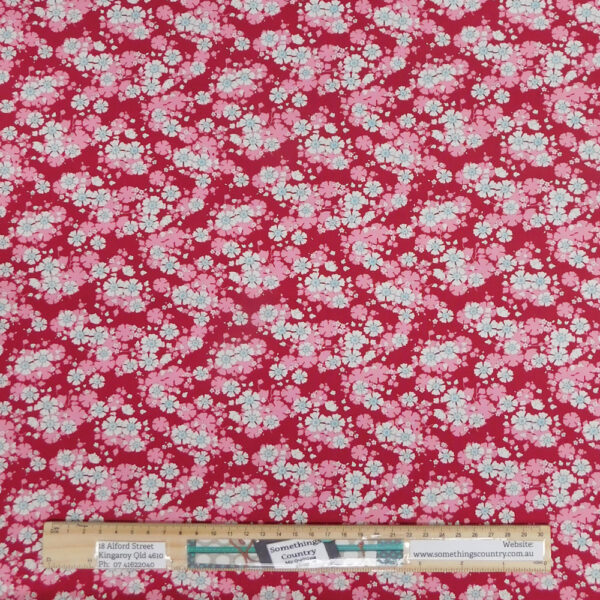 Quilting Patchwork Sewing Fabric TILDA Woodland Aster Carmine 50x55cm FQ