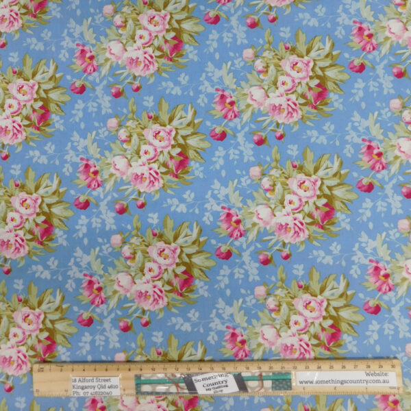 Quilting Patchwork Sewing Fabric TILDA Woodland Hazel Blue 50x55cm FQ