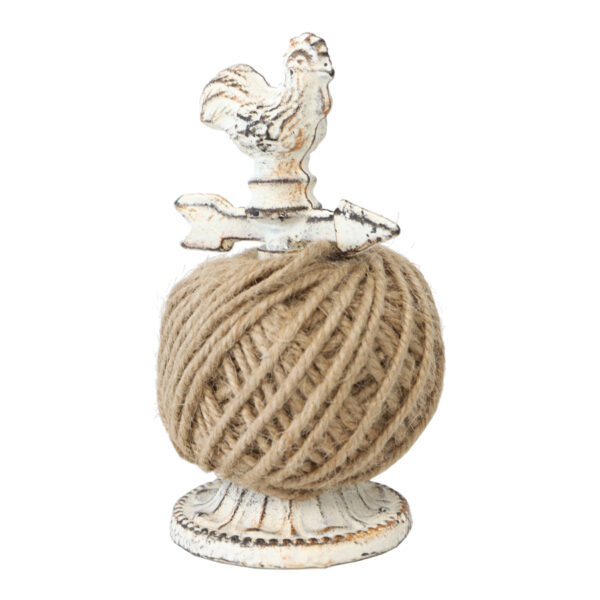French Country Wrought Iron Metal Rooster Twine String Holder