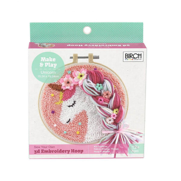 Birch Punch Needle Kit Kids Beginner Unicorn Inc Threads 15.24cm