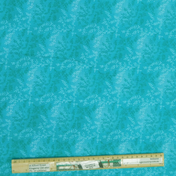 Quilting Patchwork Fabric Sewing Aqua Vines Wide Backing 270x50cm