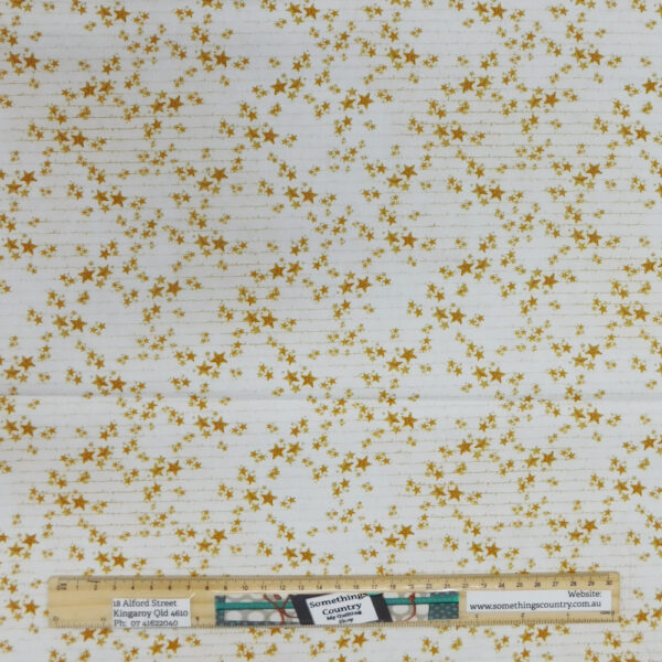 Quilting Patchwork Sewing Fabric Gold Small Stars 50x55cm FQ Material