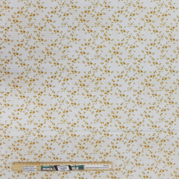 Quilting Patchwork Sewing Fabric Gold Small Stars 50x55cm FQ Material