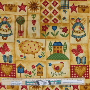 Quilting Patchwork Sewing Fabric Country Cousins 50x55cm FQ Material