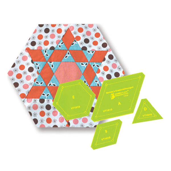 Quilting Patchwork Sewing Template Diamond Hexagon 8'' Block