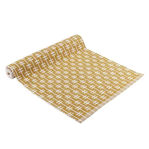 French Country Eco Eden Ribbed Table Runner Zest 33x150cm