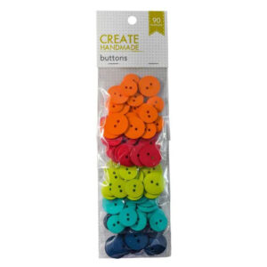 Create Handmade Sewing 90 Assort Colours Buttons Orange Red Green Blue