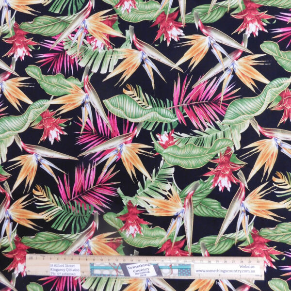Quilting Patchwork Sewing Fabric Bird of Paradise Flowers 50x55cm FQ