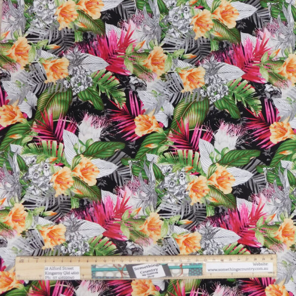 Quilting Patchwork Sewing Fabric Floral Jungle 50x55cm FQ
